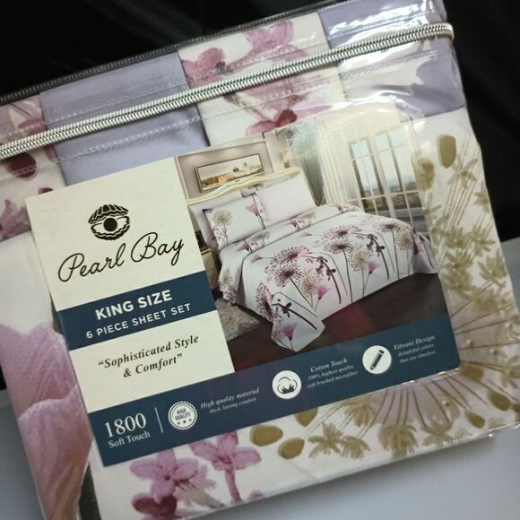 💯🔥PEARL BAY by STEVE MADDEN 6 PIECE SHEET SET KING SIZE MSRP $149.99 🔥🔥NEW - Picture 3 of 6